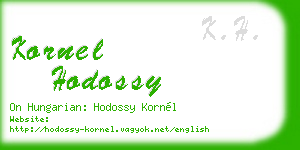 kornel hodossy business card