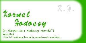 kornel hodossy business card